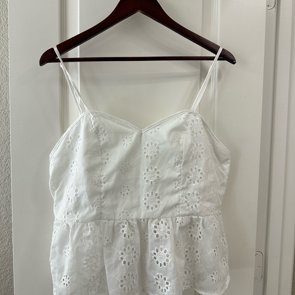 White Eyelet Lace Women’s Top